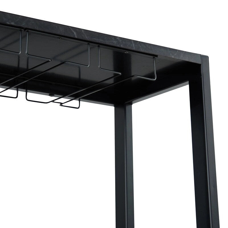Buffet de 81 cm en bois avec casier à vin – Peut contenir jusqu'à 9 bouteilles