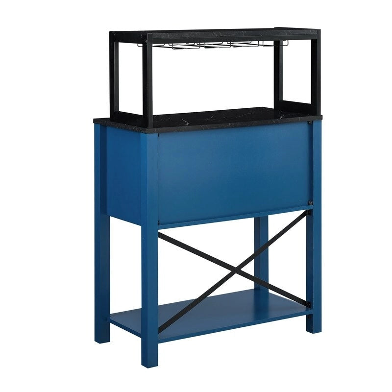 Buffet de 81 cm en bois avec casier à vin – Peut contenir jusqu'à 9 bouteilles