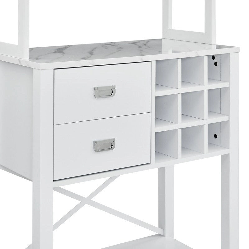 Buffet de 81 cm en bois avec casier à vin – Peut contenir jusqu'à 9 bouteilles