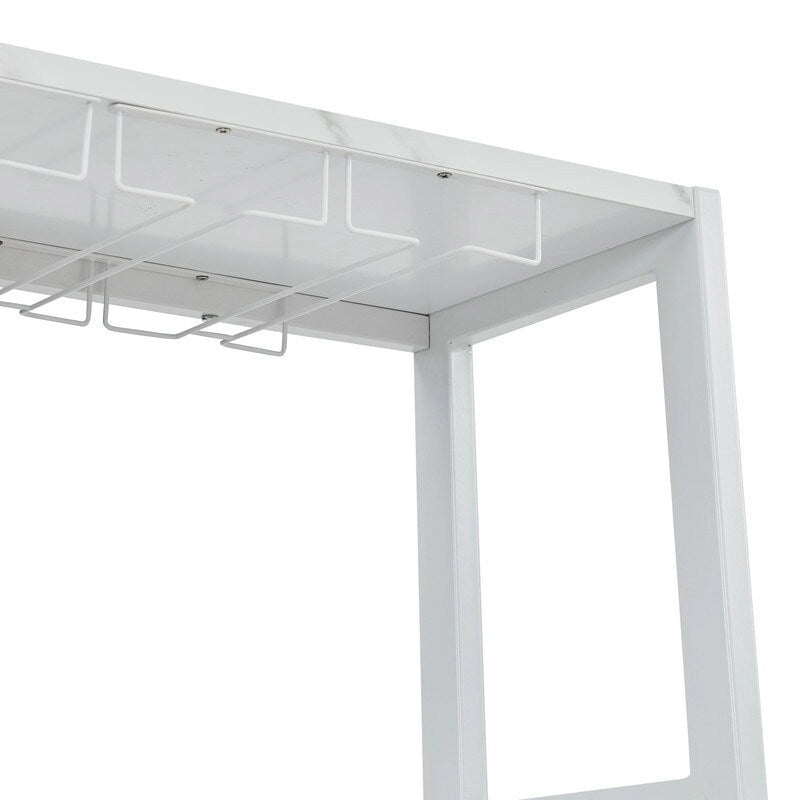 Buffet de 81 cm en bois avec casier à vin – Peut contenir jusqu'à 9 bouteilles