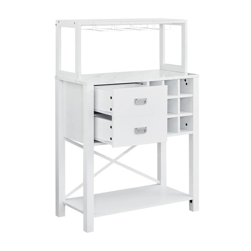 Buffet de 81 cm en bois avec casier à vin – Peut contenir jusqu'à 9 bouteilles