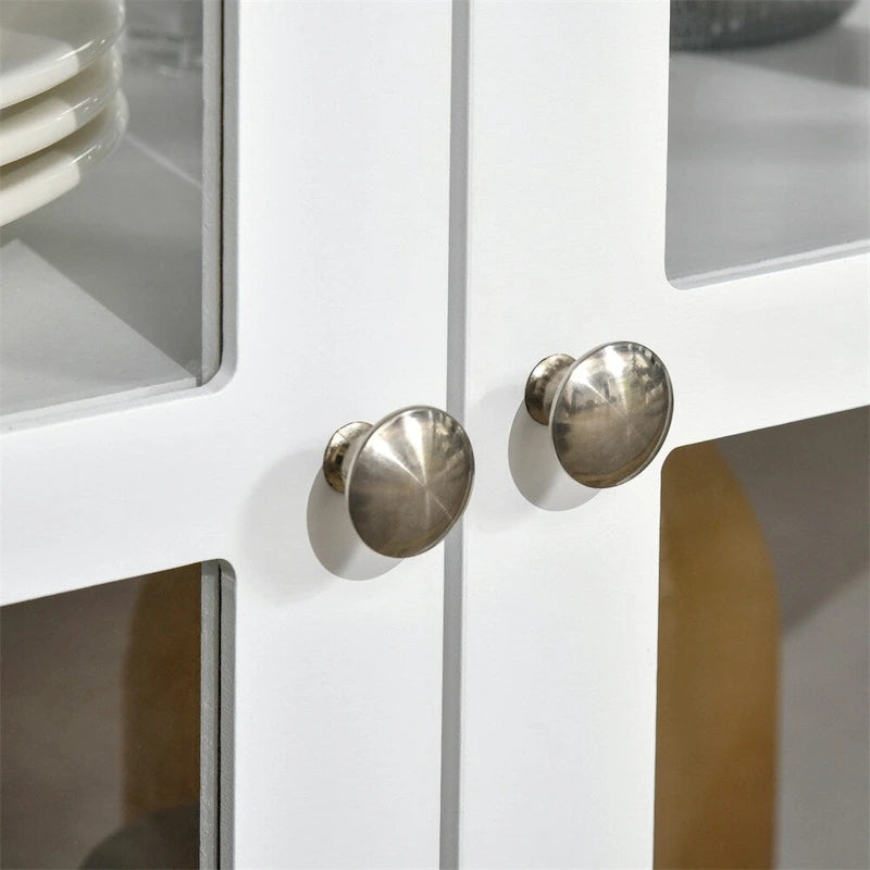 Buffet avec portes en verre trempé et étagère réglable