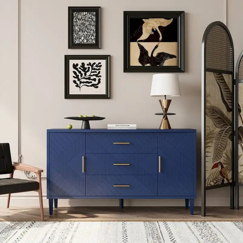 55 Stylish and Functional Buffet/Sideboard Cabinet with Carved Effect