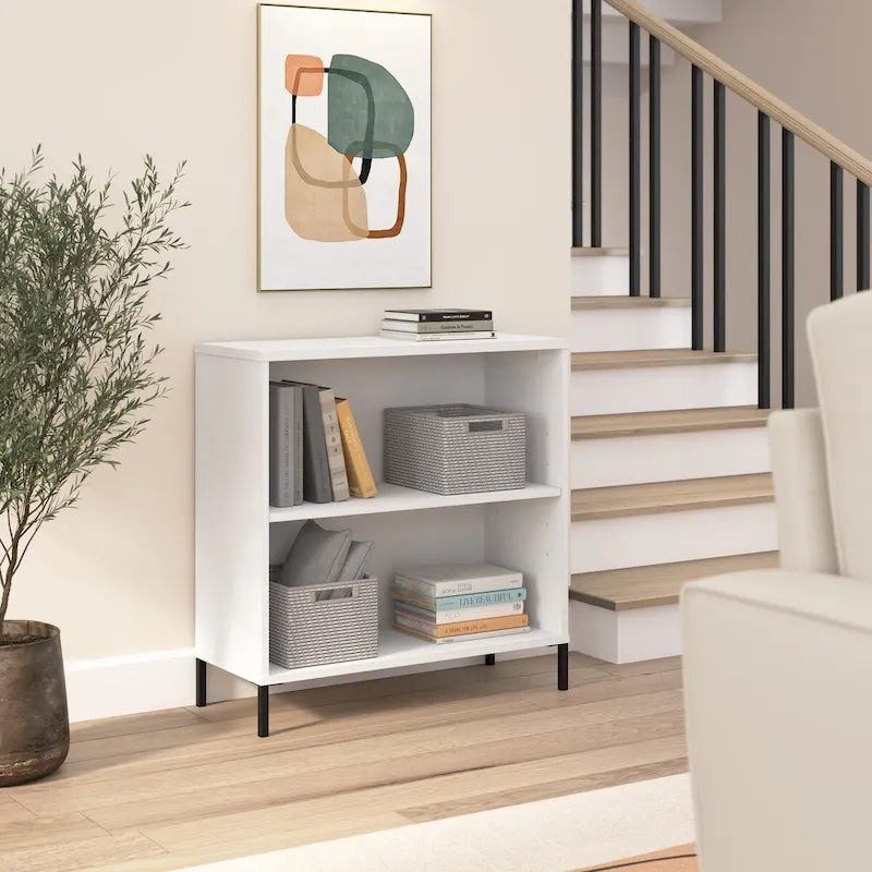 Organisateur de rangement de bibliothèque à 2 étagères