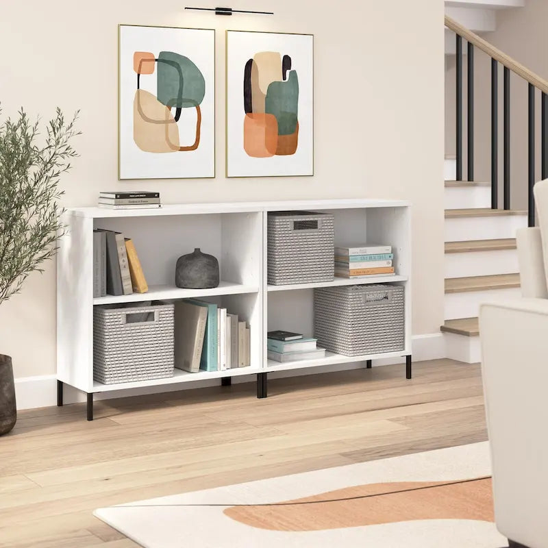 Organisateur de rangement de bibliothèque à 2 étagères