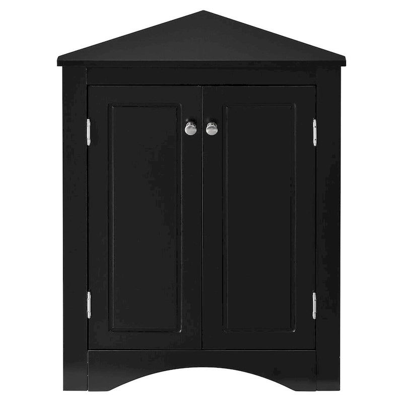 Meuble de rangement d'angle pour salle de bain avec étagères réglables, Armoire de sol autoportante