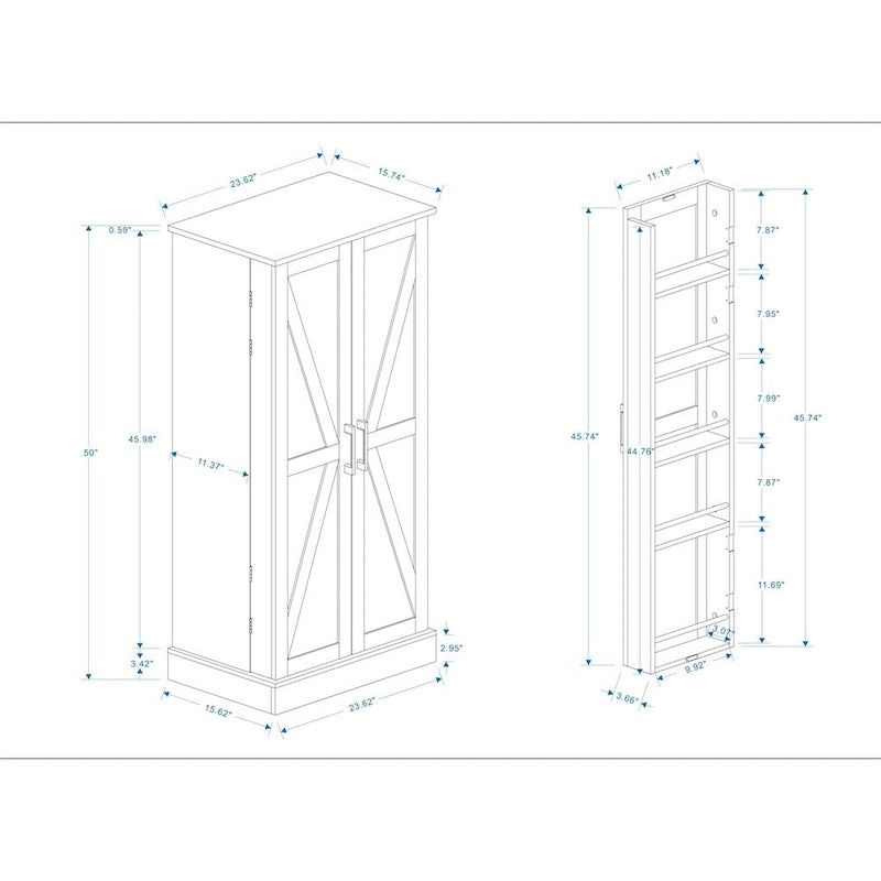 Buffet/Bahut autoportant 50 LED avec 2 portes