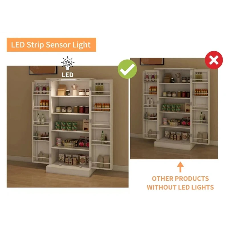 Buffet/Bahut autoportant 50 LED avec 2 portes