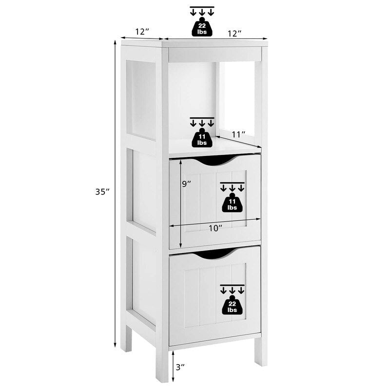 Organisateurs de salle de bain et meuble de rangement – 12P x 12L x 35H