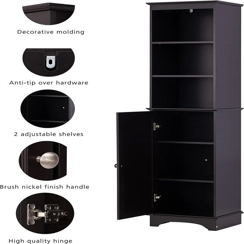 Meuble de rangement autoportant avec trois étagères – 30P x 38L x 152H cm