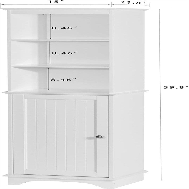 Meuble de rangement autoportant avec trois étagères – 30P x 38L x 152H cm