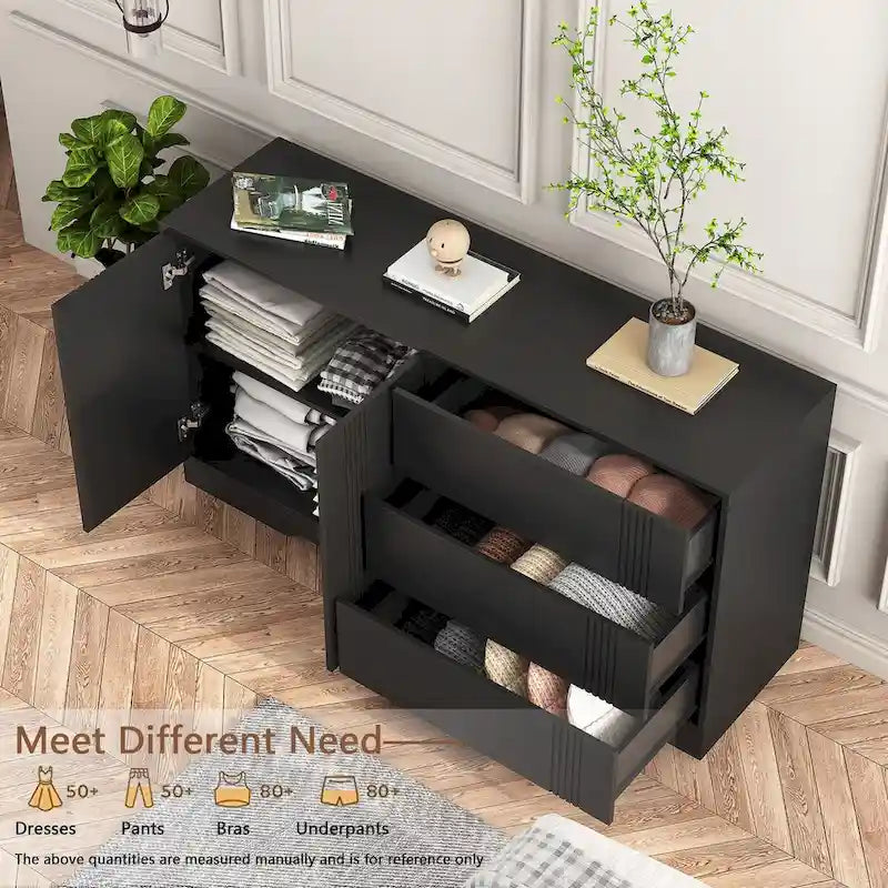 Buffet de salle à manger avec rangement, Buffet de cuisine moderne avec tiroir et portes